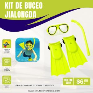 kit de buceo jialongda infantil – set de snorkel y aletas regulables para niños