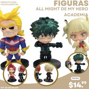 kit de figuras my hero academia coleccionables x6 chibi all might deku