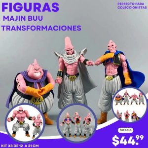 kit de figuras majin buu transformaciones dragon ball z coleccionables x8