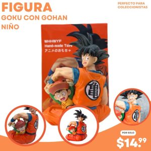 Inicio figura de goku con gohan niño dragon ball z coleccionable 14.5cm