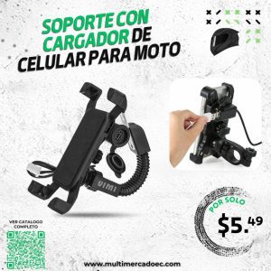 soporte de celular para moto con cargador usb integrado – base regulable universal