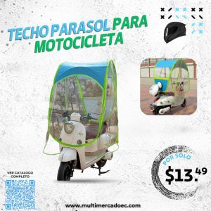 techo parasol para motocicleta y pasola – carpa protectora contra lluvia y sol con parabrisas