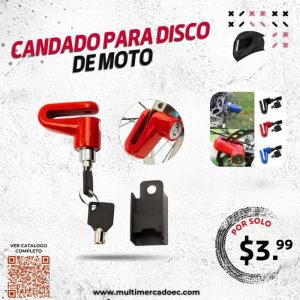 candado de disco para moto – traba de seguridad antirrobo metálica con llaves