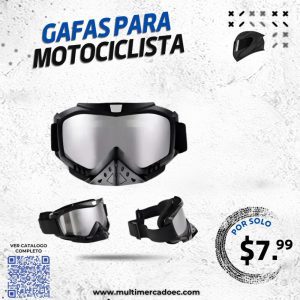 gafas deportivas para motociclista con filtro de polvo – antiparras con lente espejado premium