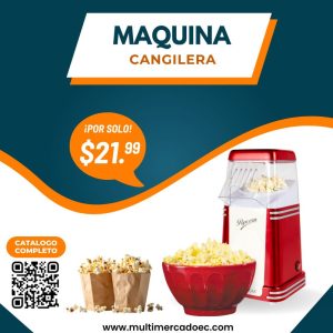 Máquina cangilera eléctrica de aire caliente roja estilo retro para canguil Multimercado EC.