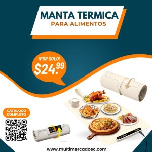 Manta térmica eléctrica enrollable para mantener alimentos calientes en la mesa Multimercado EC.