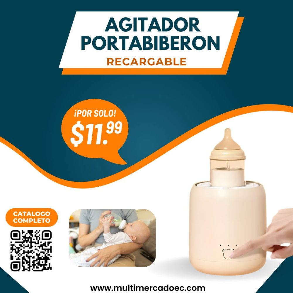 Agitador portabiberón recargable automático para leche de bebé Multimercado EC. Agitador portabiberón recargable automático para leche de bebé Multimercado EC.