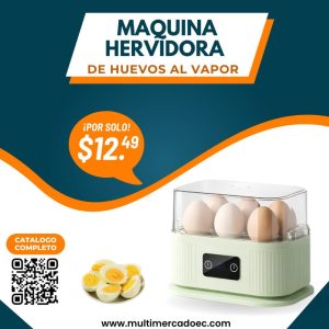 Máquina hervidora de huevos al vapor eléctrica digital verde Multimercado EC.