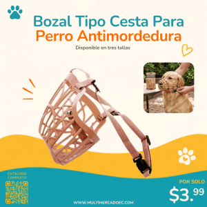bozal tipo cesta para perro antimordedura