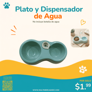 plato y dispensador de agua
