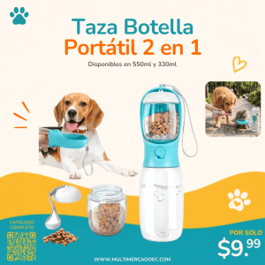 taza botella portátil 2 en 1